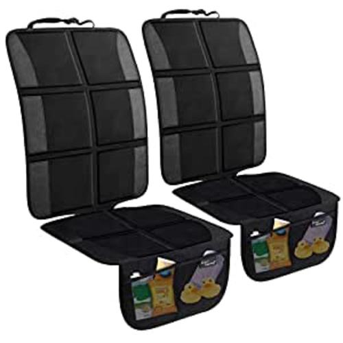 Amazon.com: Car Seat Protector, 2 Pack Large Car Seat Protectors for Child Baby Car Seat with Organizer Pockets, Thick Padding Waterproof Car Seat Protector, Auto Vehicle Leather Seats Dog Mat Cover Pads, Black : Baby