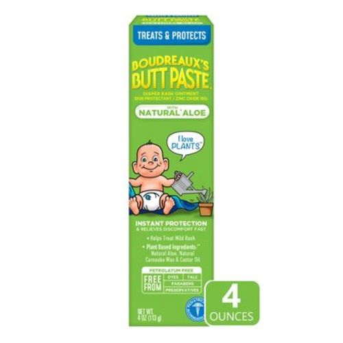 Boudreaux's Butt Paste Baby Diaper Rash Cream With Natural Aloe - 4oz