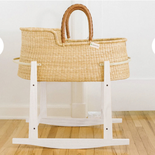 Modern Rocking Bassinet Stand- White