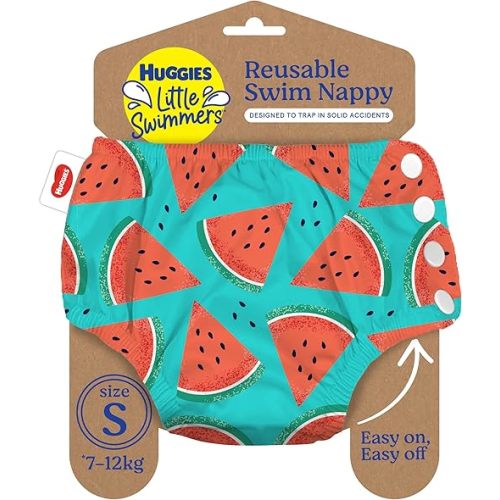 Huggies Little Swimmers Reusable Swim Nappy Small (7-12kg) Watermelon Crush