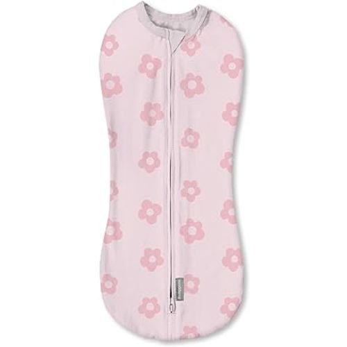 SwaddleMe by Ingenuity Compression Swaddle Pod, Two-Way Zipper for Easy Changes, Improves Sleep & Calms Startle Reflex, 0-2 Months, 2-Pack - Flower Confetti