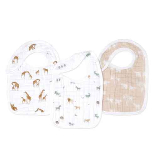 Safari Dreams Organic Cotton Muslin Snap Bibs | aden + anais