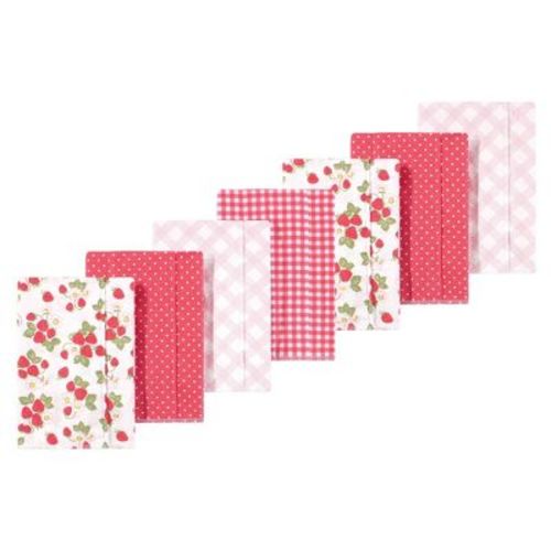 Luvable Friends Hudson Baby Flannel Burp Cloths 7pk, Sweet Berries