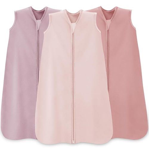 Baby Sleep Sack 0-6 Months,100% Cotton TOG 0.5 Wearable Blanket for Newborn and Infant, 3 Pack 2-Way Zipper Lightweight Sleeping Bags for Toddler
