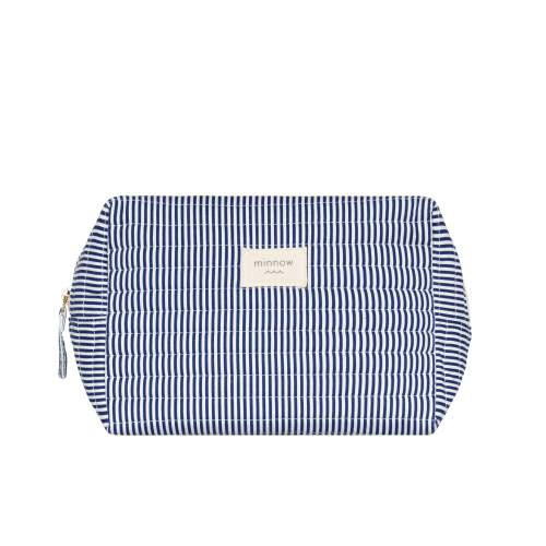 navy stripe travel pouch