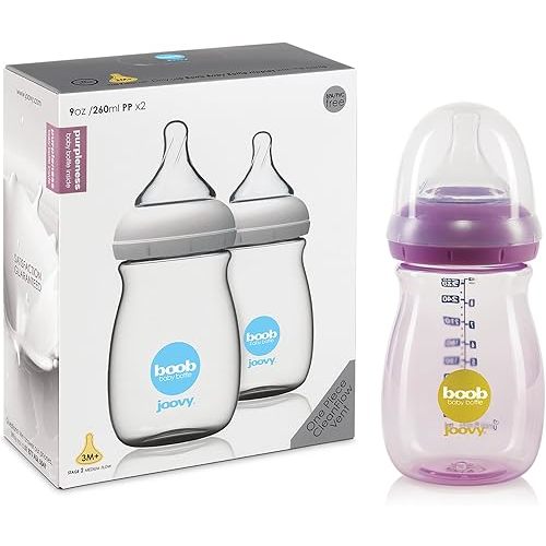Joovy Boob PP Baby Bottle, Purpleness, 9 Ounce, 2 Count