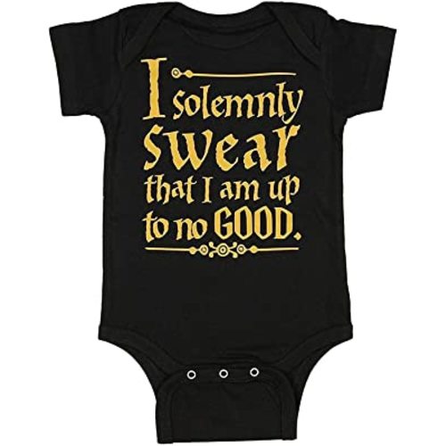 Harry Potter Unisex Baby Up To No Good One Piece Bodysuit - Black (6 Months)