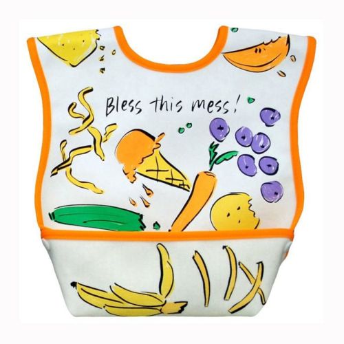 DexBaby Large Lunch Waterproof Big Mouth Dura-Bib in White