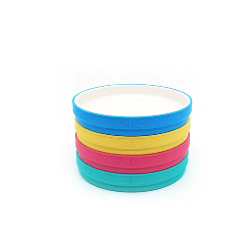 7.8"/20cm Porcelain White Plates with Silicone Sleeves