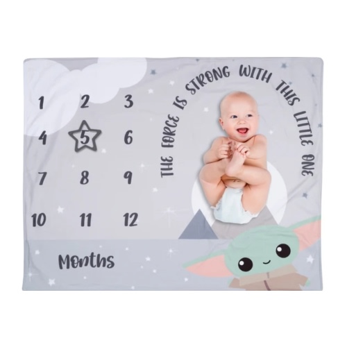 Star Wars The Child/Grogu/Baby Yoda Fleece Milestone Blanket w/ Star – Lambs & Ivy