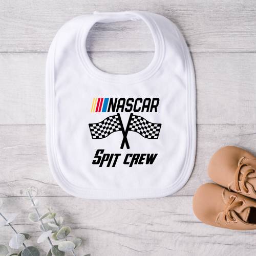 NASCAR Spit Crew Bib, NASCAR Fan Baby Bib, One of A Kind Shower Gift