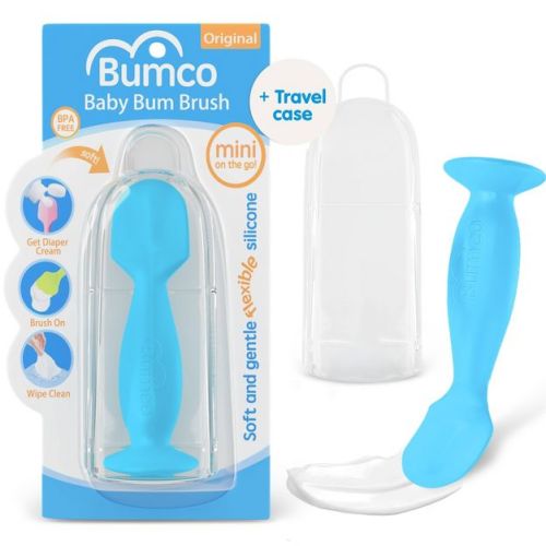 Baby Bum Brush Diaper Cream Brush - Blue Mini Size: Whole Body Rubber Applicator