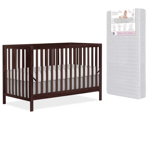 Dream On Me Synergy MOD 5-in-1 Convertible Crib in Espresso with Free Crib Mattress