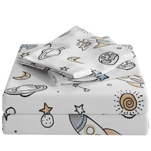 CGK Linens Kids 3 Piece Microfiber Sheet Set in Space 1, Size Twin