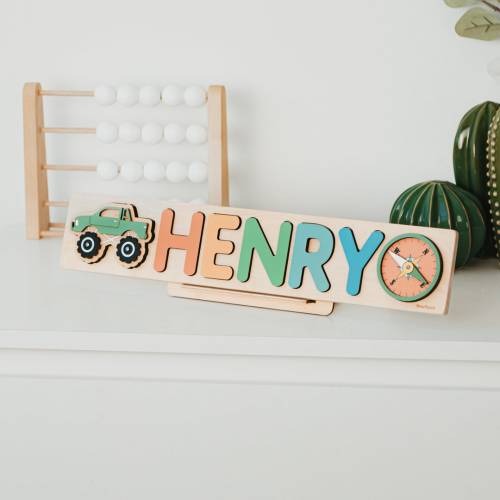 Personalized Name Puzzle With Pegs, Montessori Toys, Baby Gift, First Christmas, Wooden Toys, Baby Shower Gift for Kids, Personalized Gift