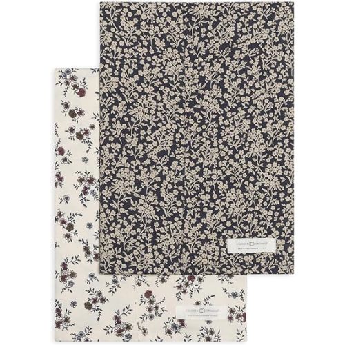Colord Organics Baby 2 Pack Organic Cotton Burp Cloths Set - Poppy + Chicory Floral