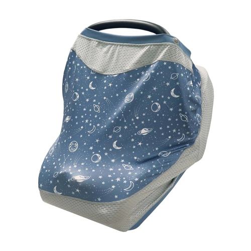 Boppy 4 and More Multi-use Cover, Blue Starry Sky, Quick-Dry UPF 50+ Knit and Breathable Mesh, Versatile for Car Seat Canopy, Nursing Cover, Infant Strollers, Shopping Carts, Highchairs and More