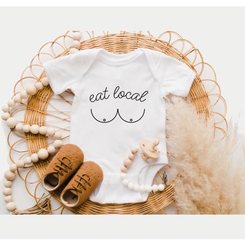 Eat Local Onesie®, Breastfed Baby Onesie®, Baby Shower Gift, Baby Onesie®, Funny Eat Local Breastfeeding, Baby Gift, New Mom gift, Boobery
