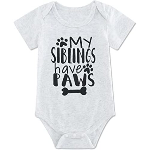 Funnycokid Baby Boys Girls Bodysuit Funny Newborn Romper Short Sleeve Infant Neutral Outfits Jumpsuit 0-12 Months