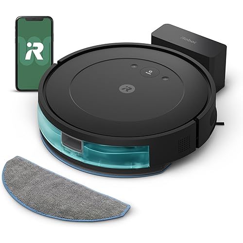 iRobot Roomba Robot Vacuum and Mop Combo (Y0140) - Vacuums & mops, Easy to use, Power-Lifting Suction, Multi-Surface Floors, Smart Navigation, Cleans in Neat Rows, Self-Charging, Bagless, Space-Saving
