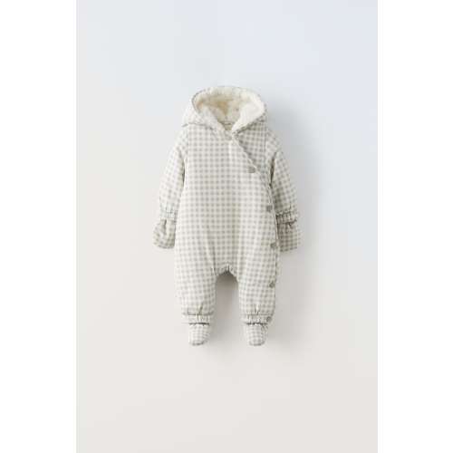 REMOVABLE QUILTED PLAID COVERALLS