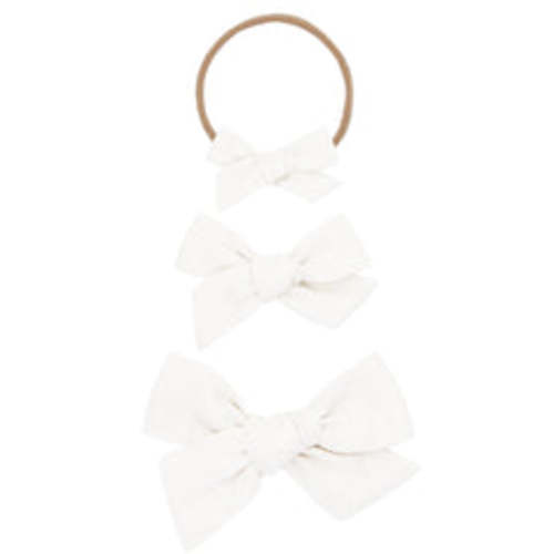 Linen Bow - White Headband – Lou Lou & Company