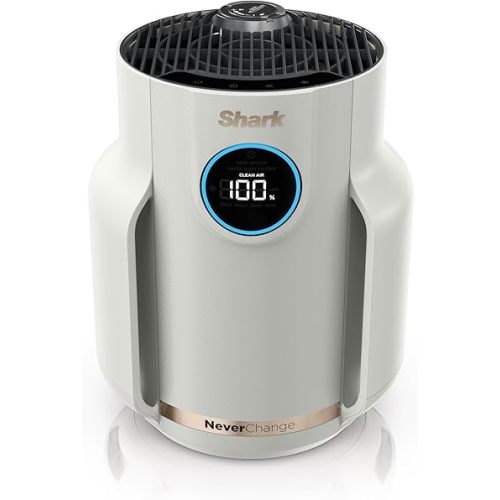 Shark NeverChange Air Purifier Compact Pro, Long-Lasting HEPA-Exceeding Filtration, For Pet Dander, Dust, Smoke, Allergens, Up to 250 sq. ft., Odor Neutralizer, Bedroom, Nursery, Dorm, HP072 (2025)