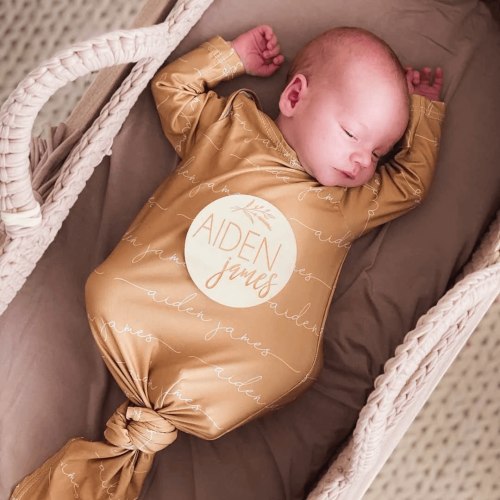 Personalized Baby Name Wood Announcement | Wheatgrass