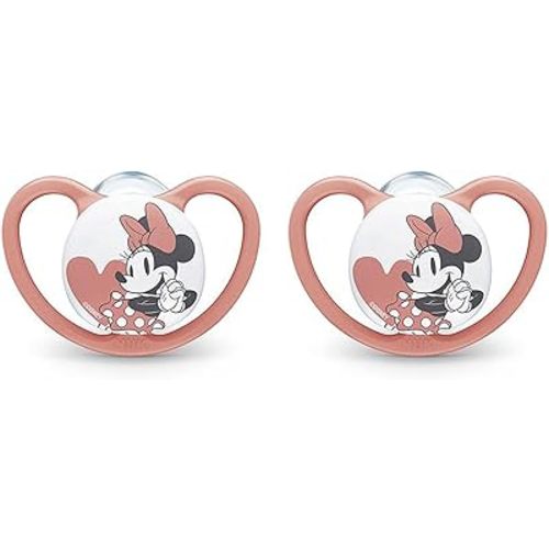 NUK Space Orthodontic Pacifiers (Minnie, 0-6 Months)