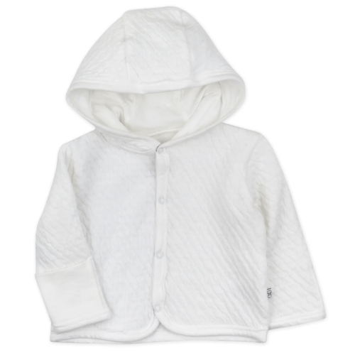 Organic Cotton Matelassé Snap-Front Hooded Jacket – Honest Baby Clothing