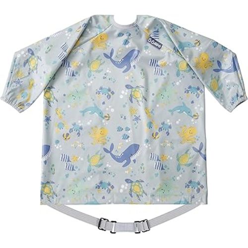 BIBaDO Feeding Coverall - Mess Proof Baby Weaning Bib 6-36 Months - Versatile Attachable Travel Apron - Waterproof Wipe Down Machine Washable