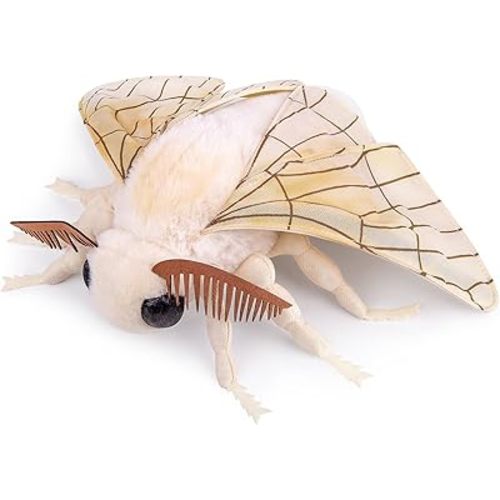 ZHONGXIN MADE Silk Moth Plush Toy - Lifelike Silk Moth Stuffed Animals 11in, Realistic Soft Big Wings Moth Toys, Simulation Butterfly Plushie Model Toy, Unique Plush Collection for Kids