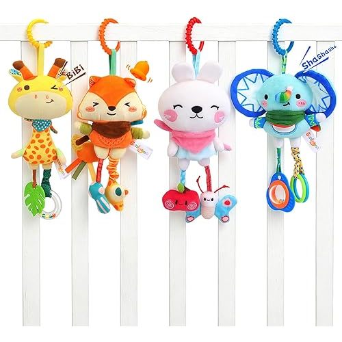 Baby Toys for 0 3 6 9 12 Months, Baby Hanging Toys, Car Seat Stroller Crib Gym Baby Rattle Toys with Teether for Newborn Infants Toddlers Baby Boys Girls Gifts