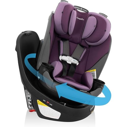 Evenflo Gold Revolve360 Slim 2-in-1 Rotational Car Seat with SensorSafe (Amethyst Purple)