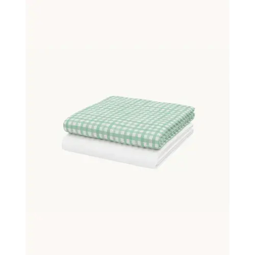 Gingham Crib Sheet Set