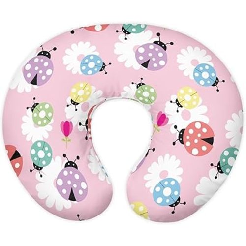 Daisy Colorful Ladybug Easter Nursing Pillow Cover for Baby Boy Girl Ultra Soft Comfortable Newborn Nursing Pillow Case Easy to Use and Dustptoof