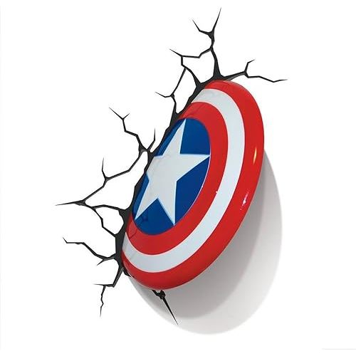 Marvel Avengers Captain America 3D Deco Light Red, White, Blue