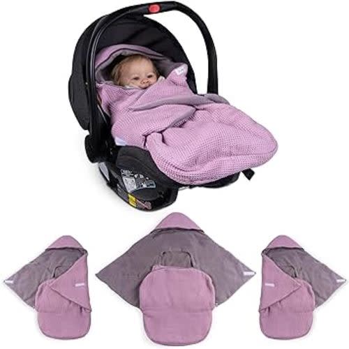 SWADDYL Car seat Blankets for Babies - Car seat Covers for Babies Winter - Carseat Swaddle Blanket - Stroller Bunting Bag for Infants -Universal Fit for Baby Car Seat (Waffle Rose)