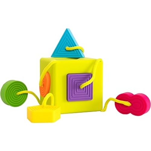 Fat Brain Toys OombeeCube - Travel-Friendly Shape-Sorter for Babies & Toddlers