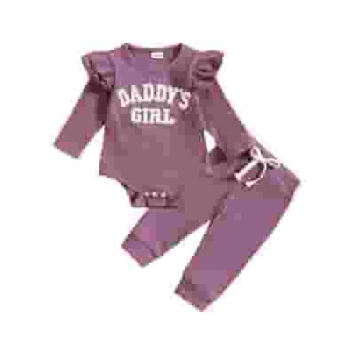 Baby Girl Outfits 0-3 Months Fall/winter Lightweight Winter Baby Girl Clothes Regular Fit Activewear Clothing Set for Girls 12-14 with Zipper Pockets Purple,3-6 Months