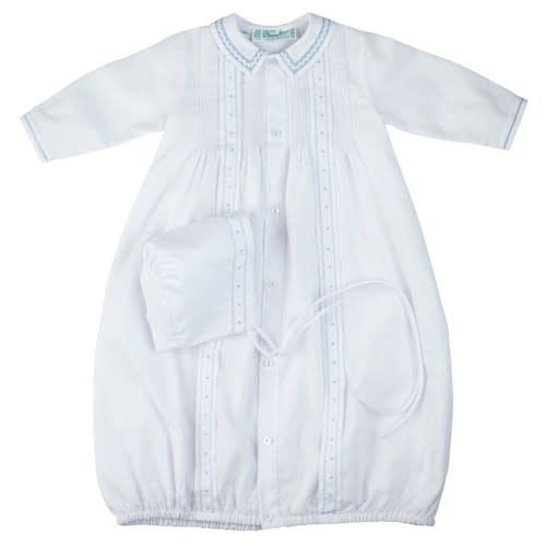 Boys Pintuck Yoke Take Me Home Gown with Bonnet