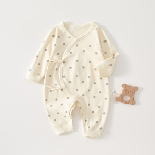 Baby Apricot Dots Kimono Romper