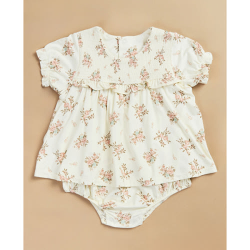 Rosie Floral Smocked Bubble Dress in Pink | Tullabee