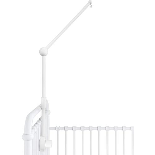 Crib Mobile Arm - Wooden Baby Mobile Hanger for Crib (31 inch, 100% Natural Beech Wood) - Mobile Holder for Crib Strong Anti Slip Attachment - Mobile Stand for Crib Nursery Décor (White)