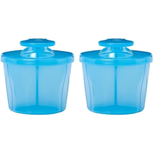 Dr. Brown's Baby Formula Dispenser with Snap-On Lid for On-the-Go Feedings,Milk Powder Dispenser for Traveling with Infant,Blue (Pack of 2)