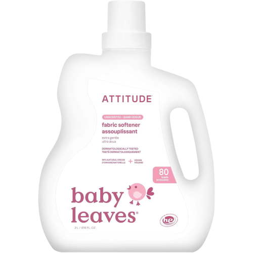 Baby Fabric Softener, Plant and Mineral-Based Ingredients, HE Compatible, Vegan and Cruelty-free Laundry and Household Products, Unscented, 80 Loads, 67.6 Fl Oz