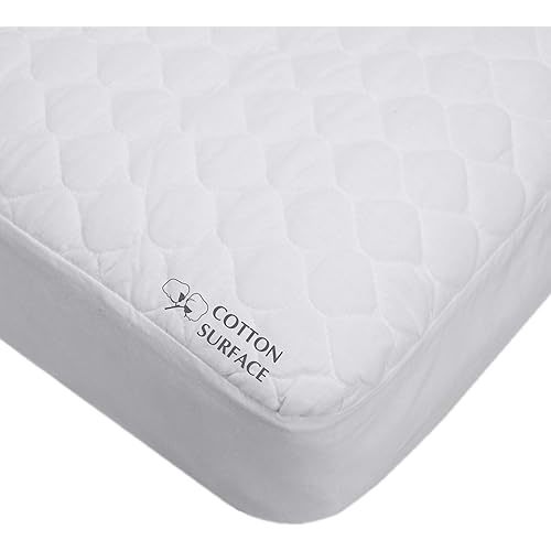 American Baby Company Extra Durable Waterproof Fitted Crib and Toddler Mattress Protector, Quilted and Noiseless Crib & Toddler Mattress Pad Cover, White, 52" x 28"