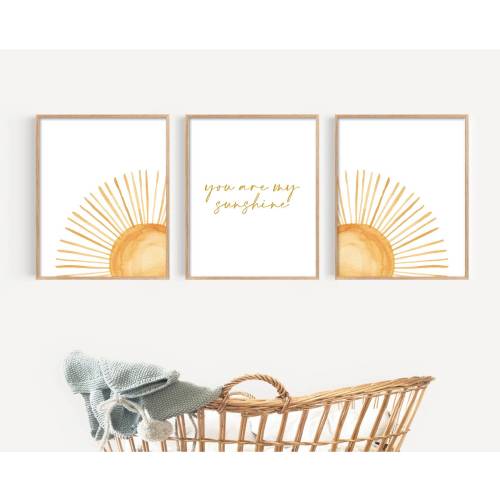 Boho Nursery Wall Art, Your Are My Sunshine Nursery, Gender Neutral Nursery Decor, Boho Nursery Decor, Baby Room Decor, Sunshine Prints