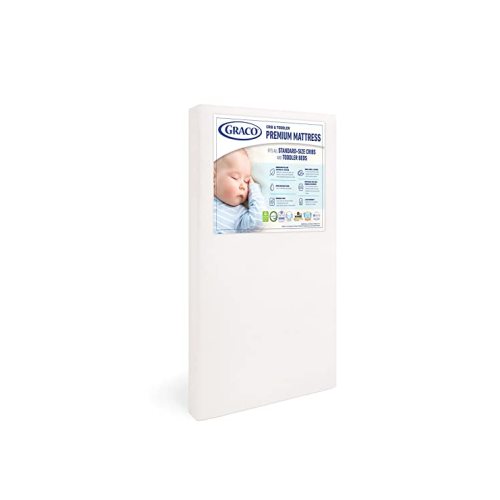 Graco Premium Foam Crib & Toddler Mattress – GREENGUARD Gold Certified, CertiPUR-US Certified Foam, Machine Washable, Water-Resistant and Removable Cover, Fits Standard Full-Size Crib and Toddler Bed