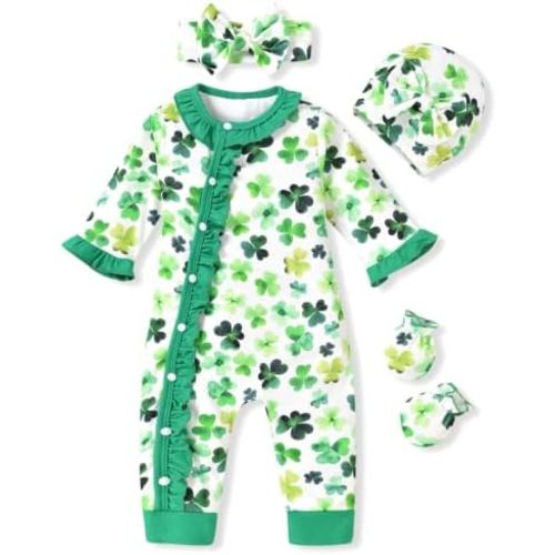 Aalizzwell Baby Girls Romper Outfit Fall Winter Clothes with Accessories